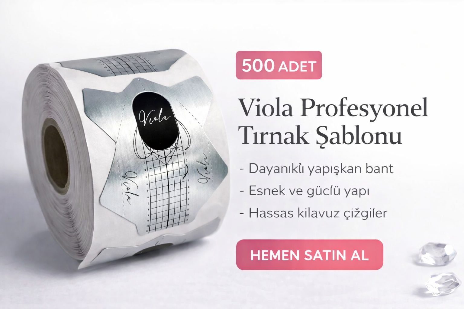 Gri Protez Tırnak Şablonu