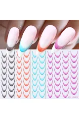 5'Li French Ucu Tırnak Çıkartmaları Seti-( Kendinden Yapışkanlı 3D)