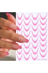 6'Lı French Ucu Tırnak Çıkartmaları Seti-( Kendinden Yapışkanlı 3D)