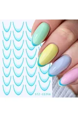 5'Li French Ucu Tırnak Çıkartmaları Seti-( Kendinden Yapışkanlı 3D)