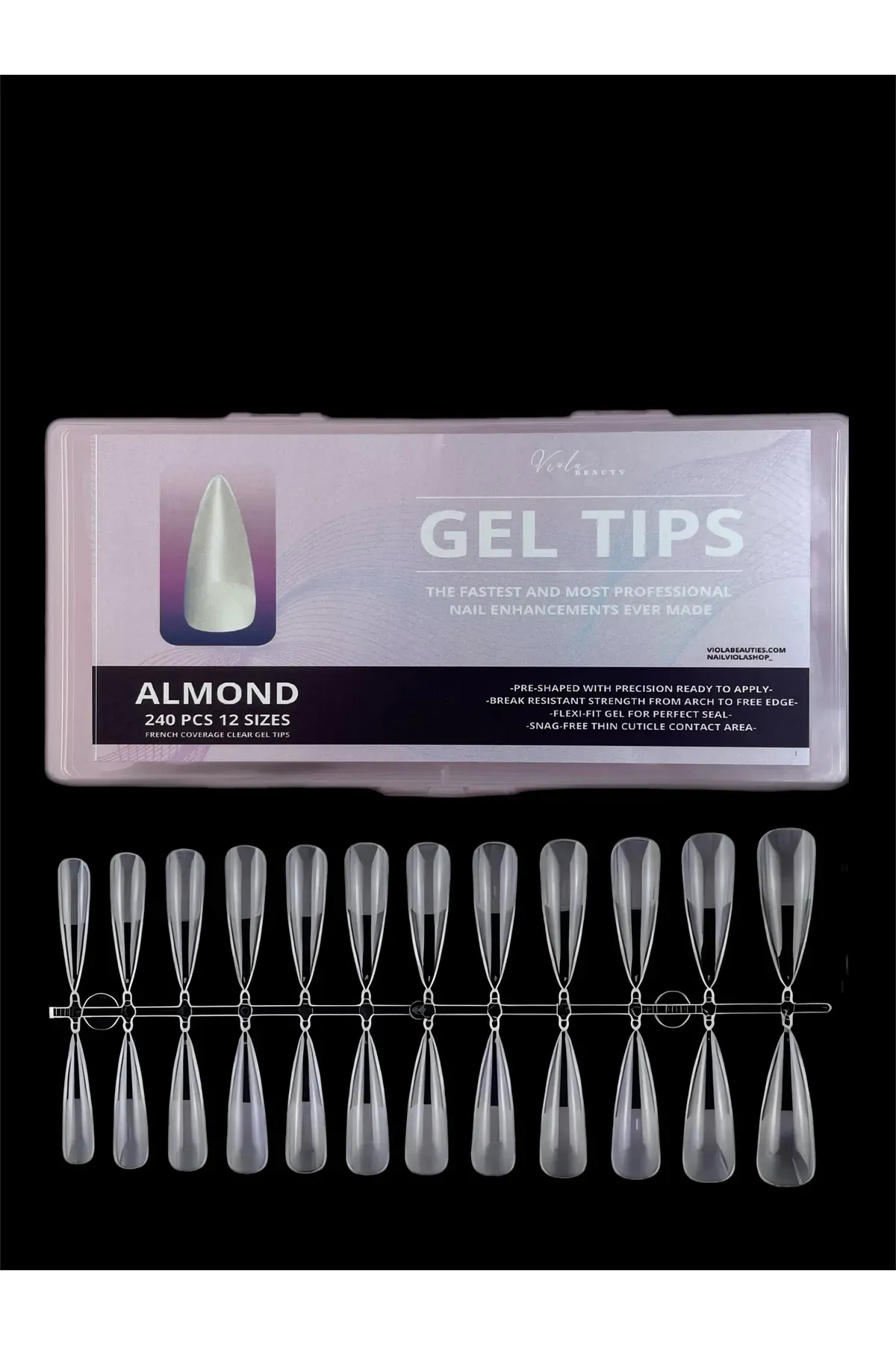 JEL TİPS VİOLA BEAUTY - 240 TANE - BADEM - ALMOND