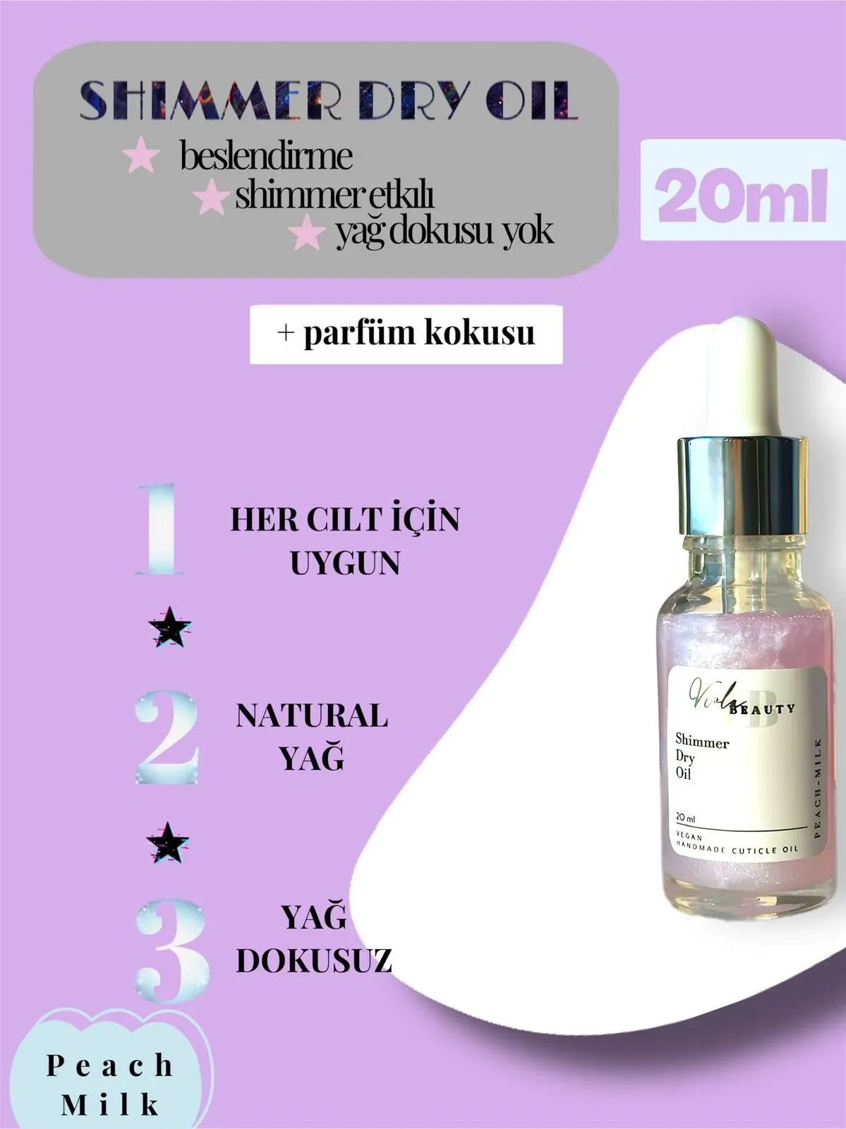 KURU YAĞ #PEACH MILK 20ML-SHIMMER DRY OIL