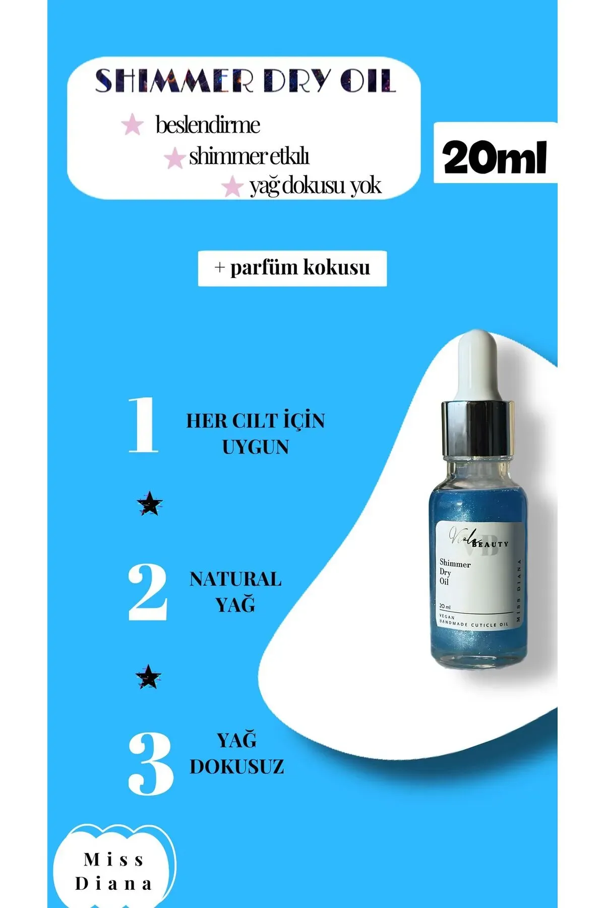KURU YAĞ #MISS DIANA 20ML-SHIMMER DRY OIL
