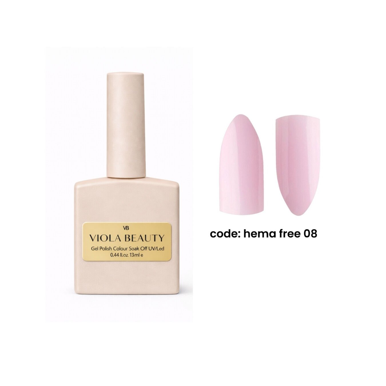 Hema Free 08  Base Coat  (Hema Maddesi İçermeyen Renkli base )-13ml