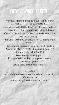 ONLINE FOTOĞRAF VE VIDEO PAKETI
