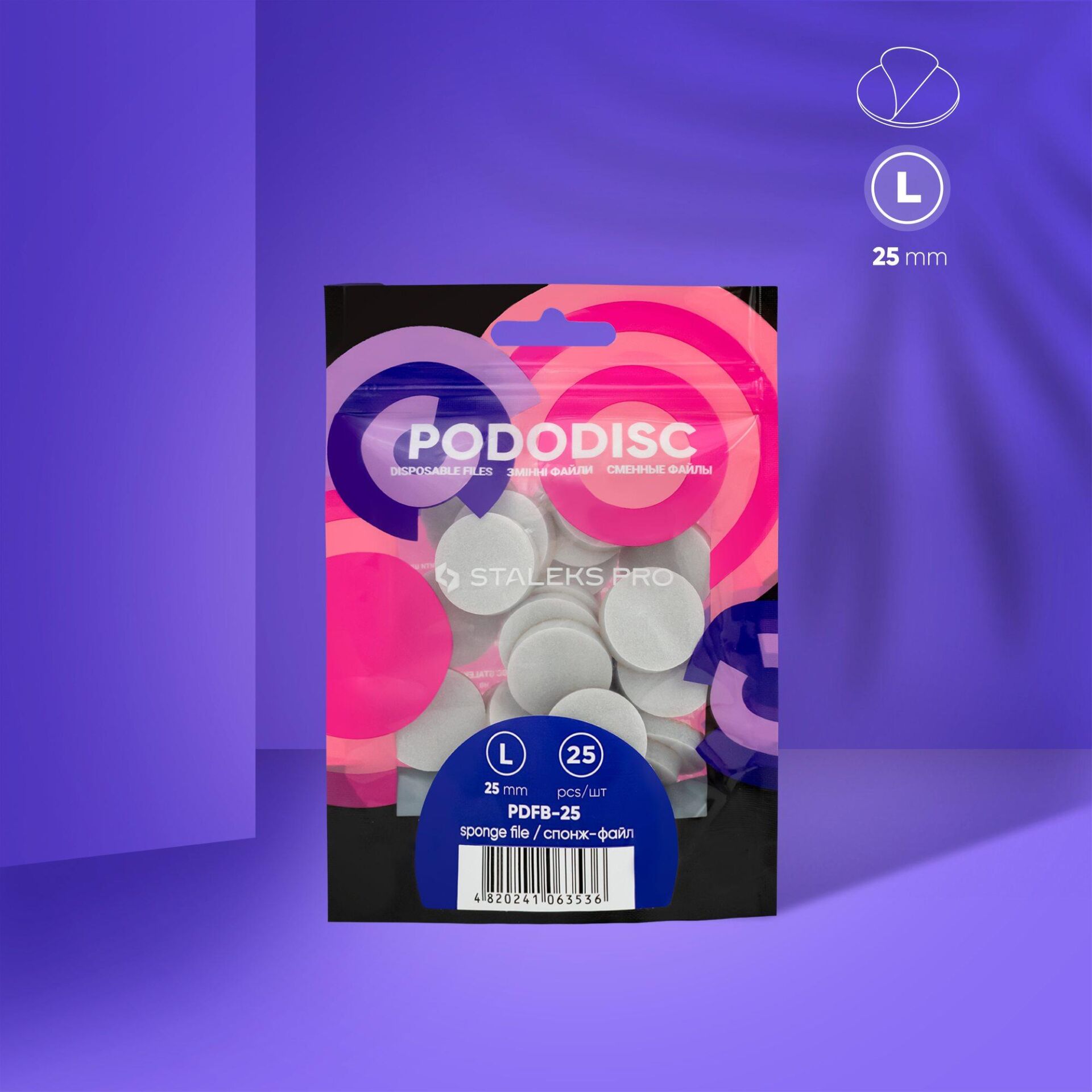PODODISC STALEKS PRO  Pedikür Disk İçin Sünger Törpüler (25 Adet) L