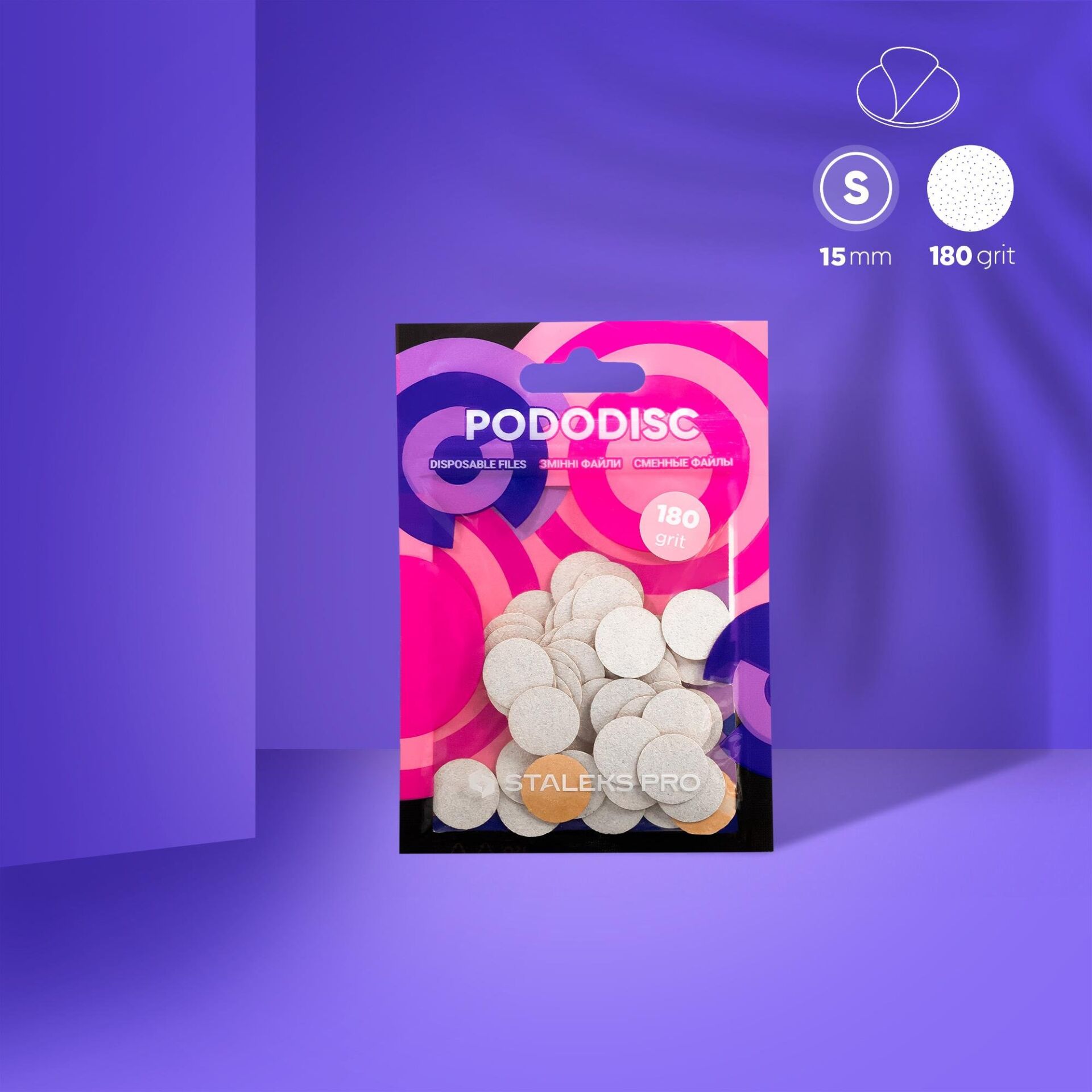 PODODISC STALEKS PRO S Pedikür Disk İçin Yedek Beyaz Törpüler (50 adet) 180
