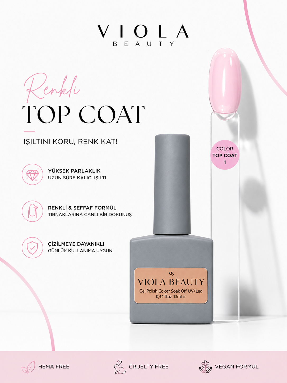 Renkli Top Coat #0001 -13ml