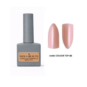 Renkli Top Coat #0006 13ml - Pembe Simli