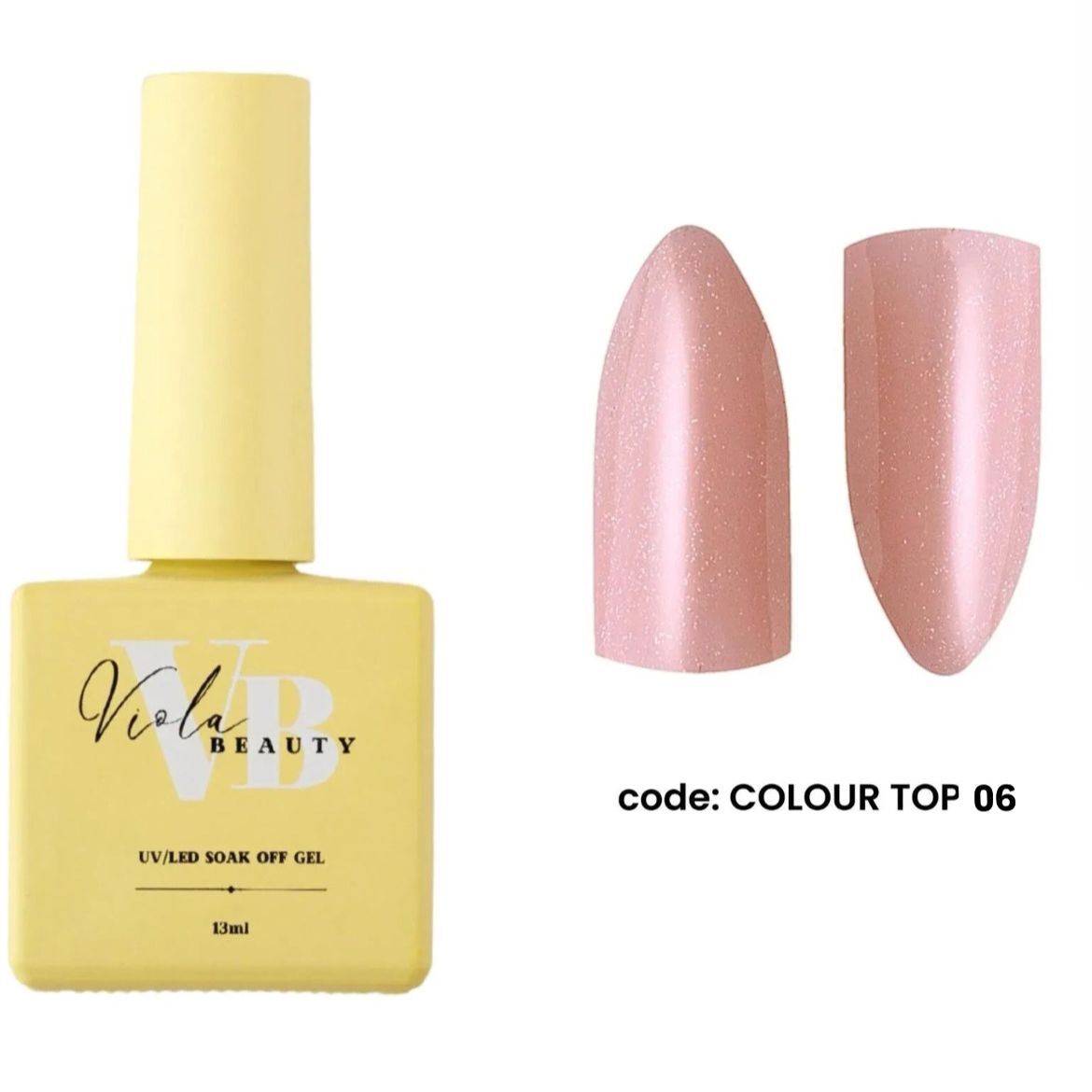 Renkli Top Coat #0006-13ml ( pembe renkli simli top coat )