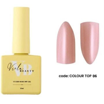 Renkli Top Coat #0006-13ml ( pembe renkli simli top coat )