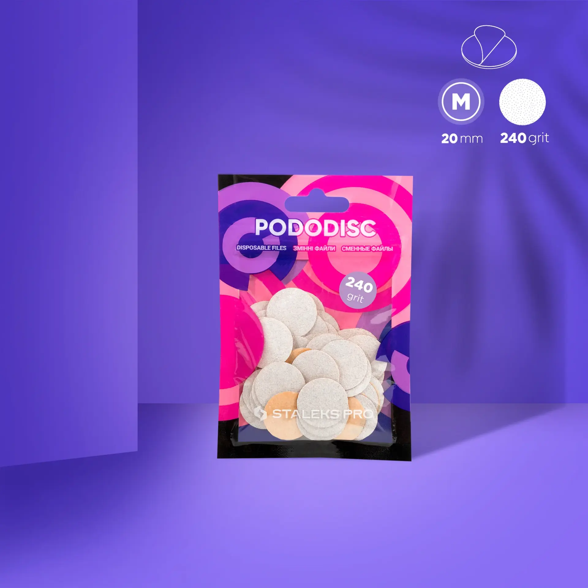PODODISC STALEKS PRO M Pedikür Disk İçin Yedek Beyaz Törpüler (50 adet) 240