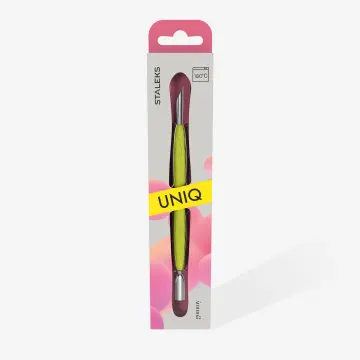 ''Gummy'' UNIQ 10 TYPE 2 Sarı Silikon Saplı Tırnak Eti İtici (Dar Yuvarlak + Eğik İtici Uç)