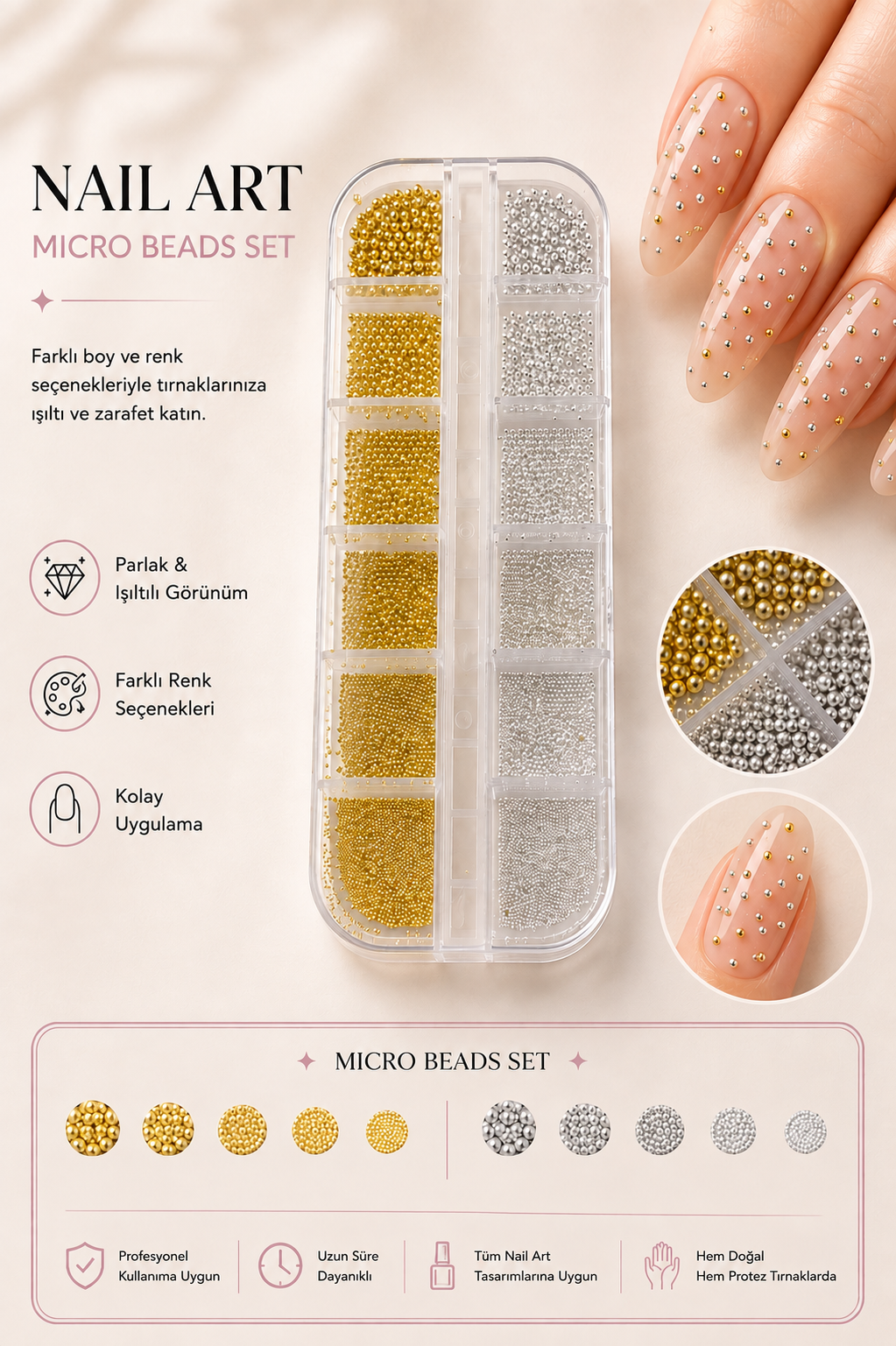 NAIL CHARM BONCUK SET