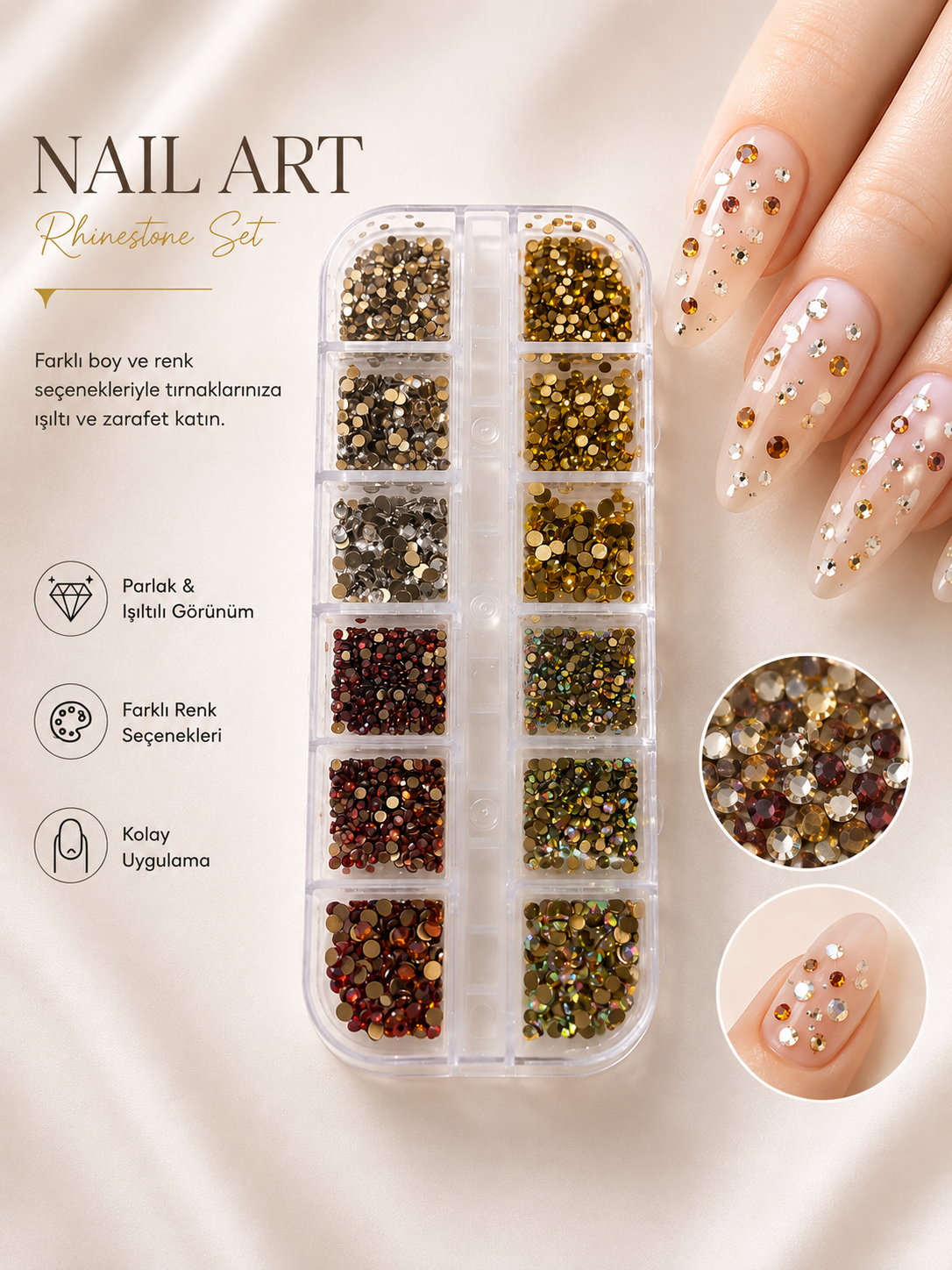 NAIL CHARM-RENKLİ TAŞLAR #02