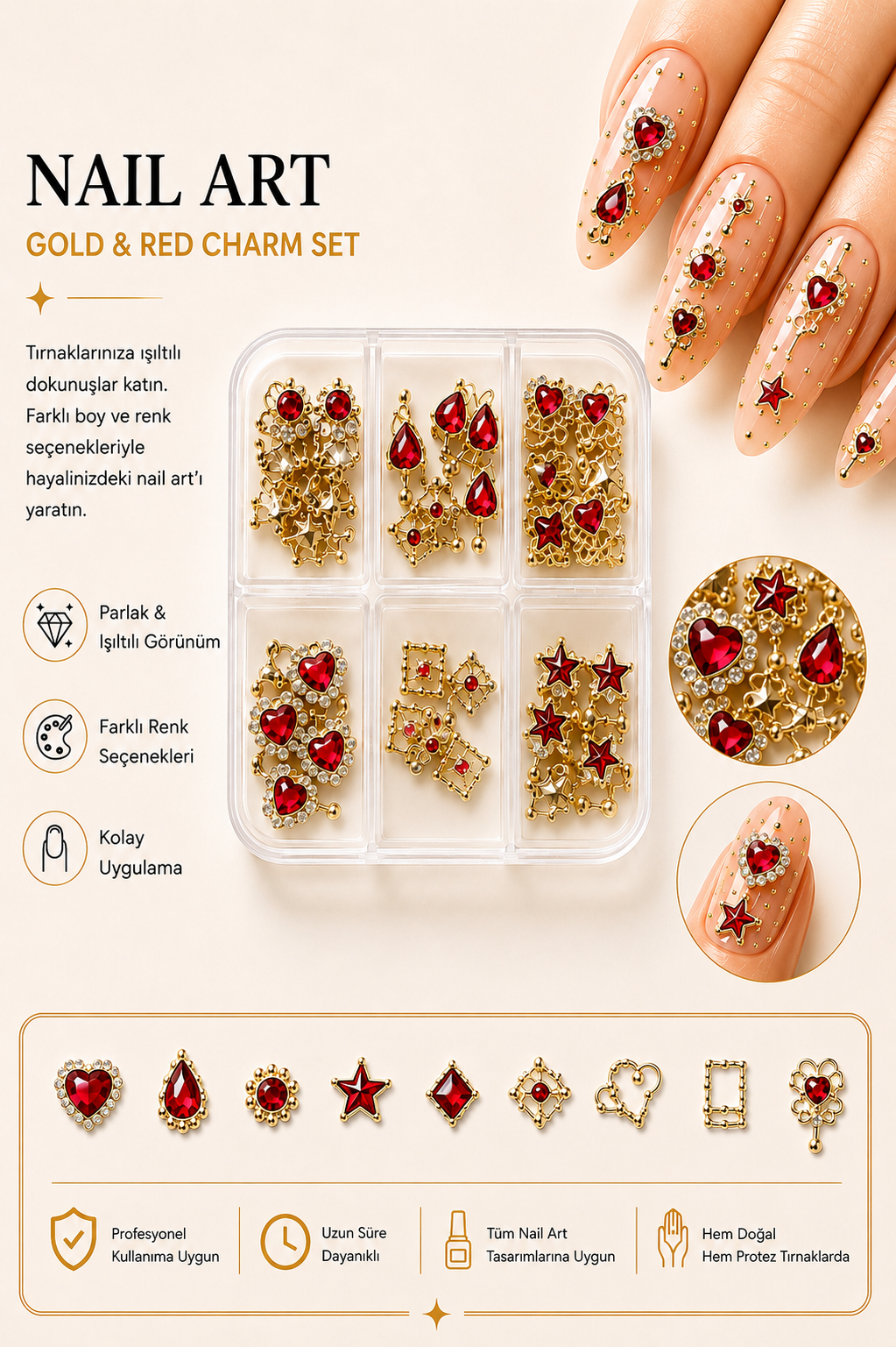 NAIL CHARM- RED PRINCESS