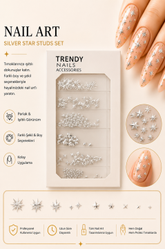 NAIL CHARM-SILVER YILDIZ
