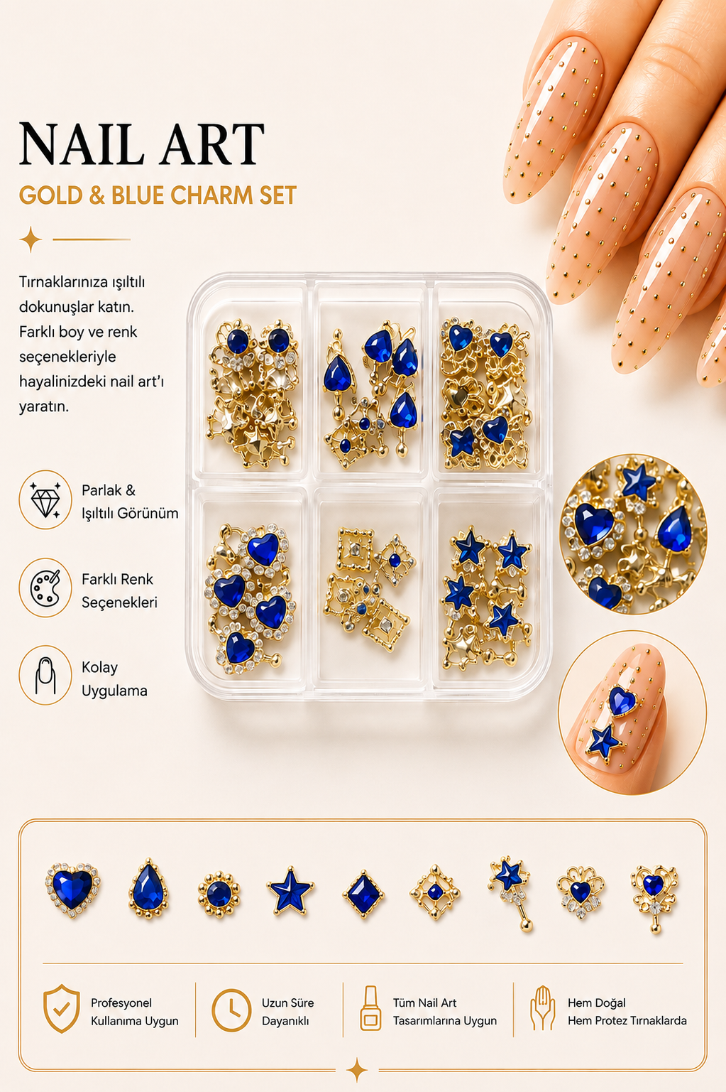 NAIL CHARM- BLUE PRINCESS