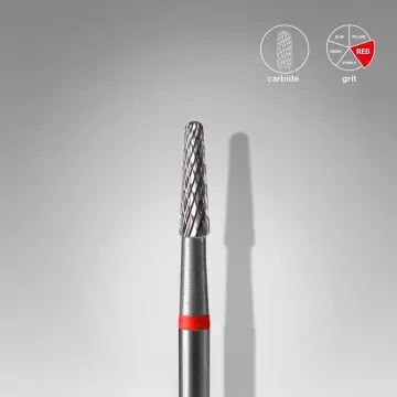 EXPERT Sert alaşım koni freze, kırmızı, çap 2,3 mm, çalışma kısmı 8 mm