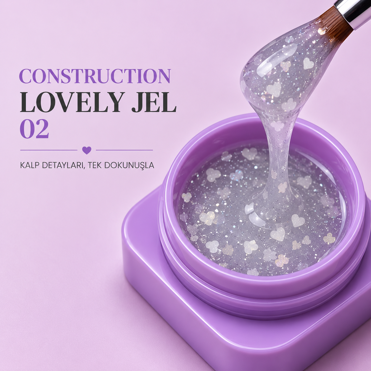 Construction Lovely Jel #0002- (Orta Akışkan Kıvamlı Kalpli Jel)