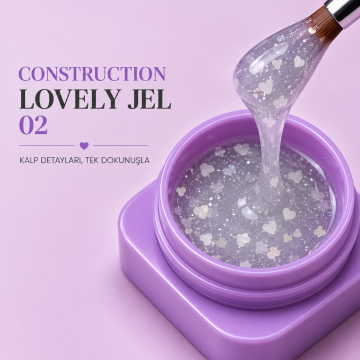 Construction Lovely Jel #0002- (Orta Akışkan Kıvamlı Kalpli Jel)