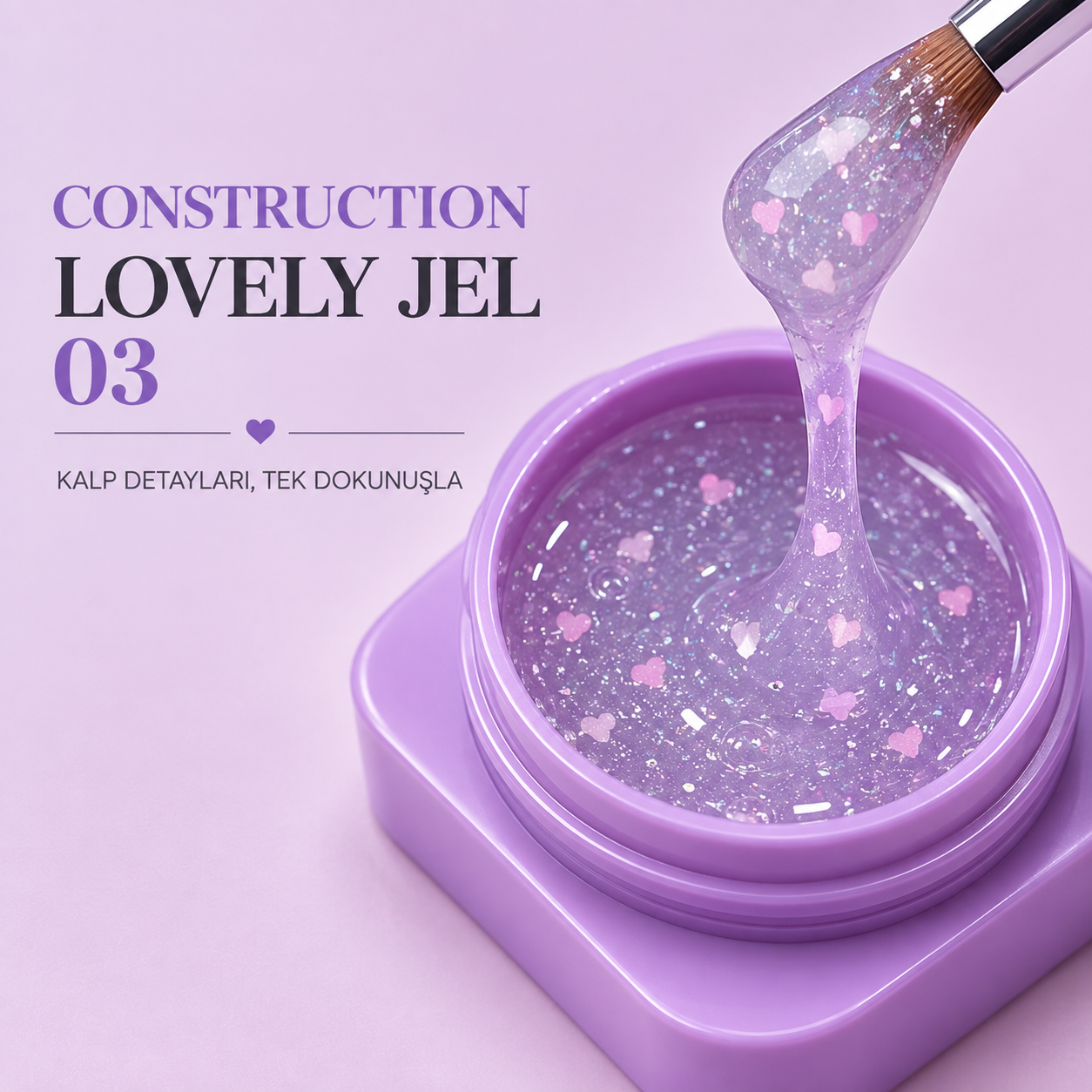 Construction Lovely Jel #0003- (Orta Akışkan Kıvamlı Kalpli Jel)