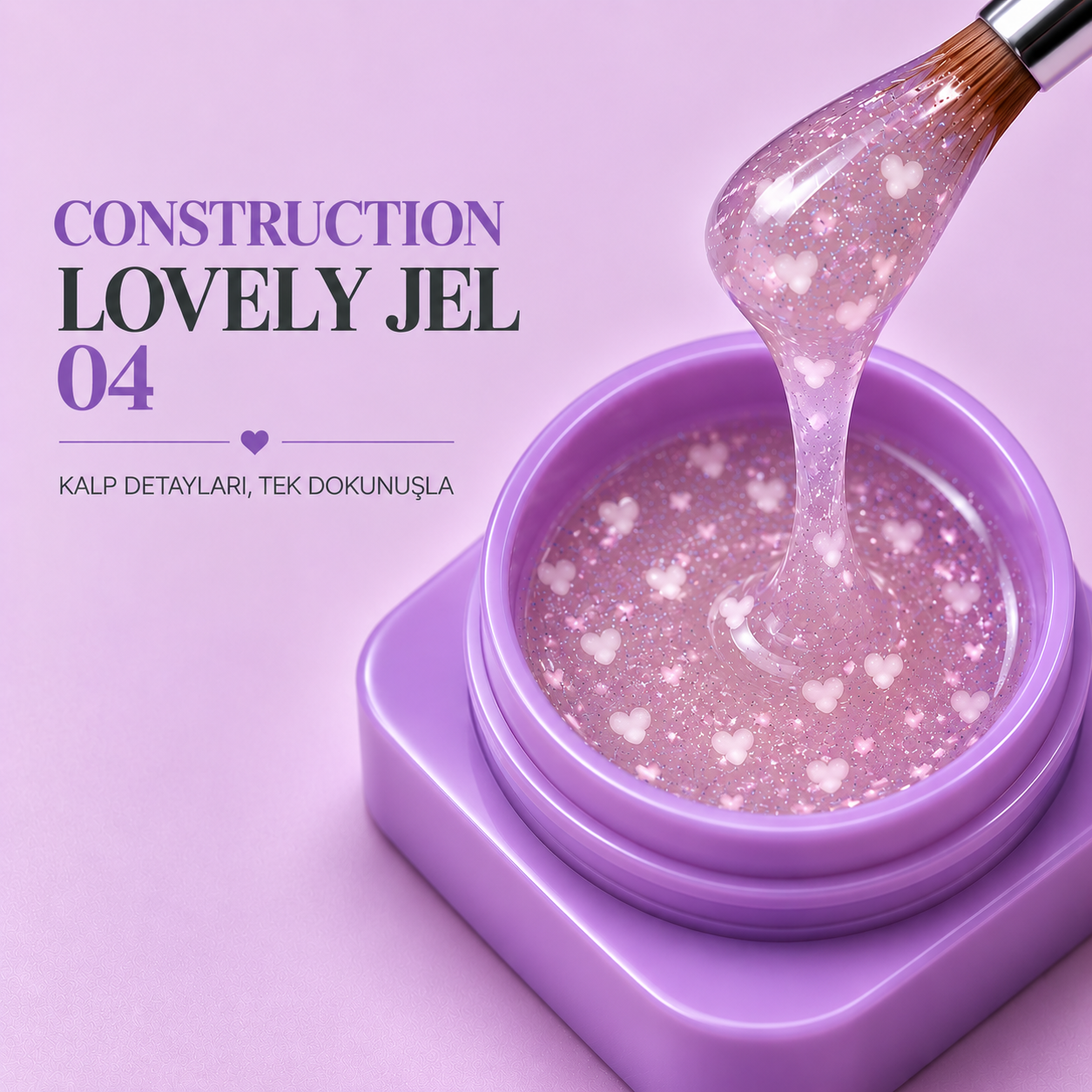 Construction Lovely Jel #0004- (Orta Akışkan Kıvamlı Kalpli Jel)